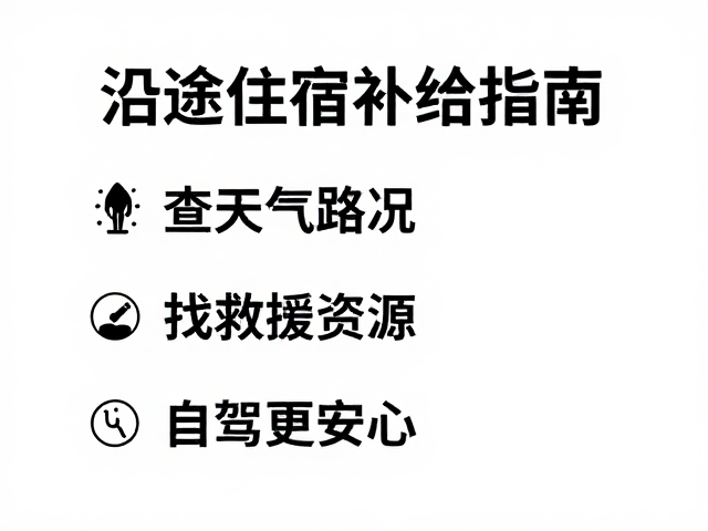 沿途住宿补给指南，查天气路况，找救援资源，自驾更安心