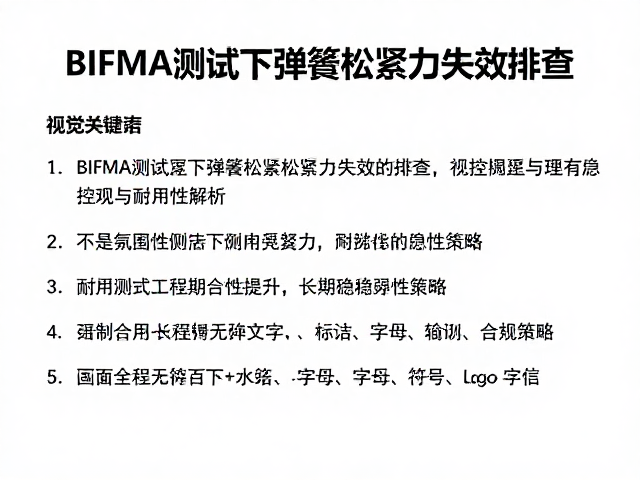BIFMA测试下弹簧松紧力失效排查，调控原理与耐用性解析