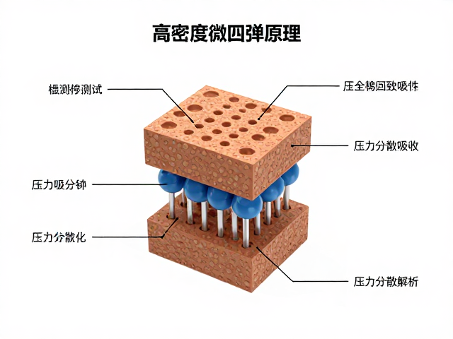 高密度微孔回弹原理,按压测试与应力分散吸收机制全解析