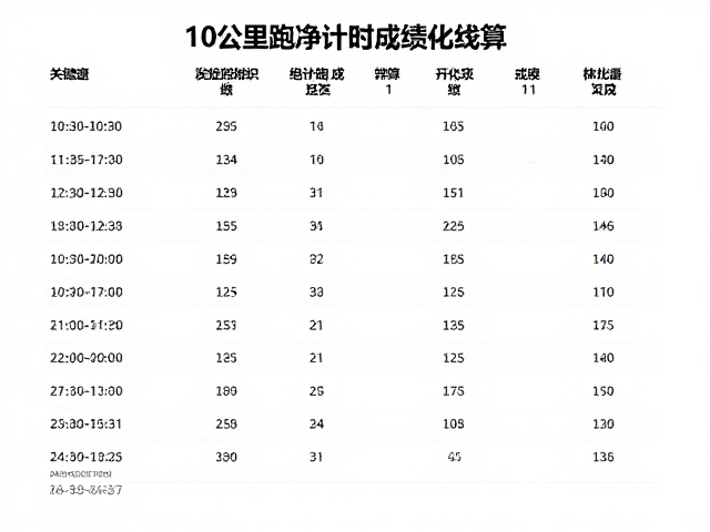 10公里跑净计时成绩怎么算？赛道辨识关键与优化指南