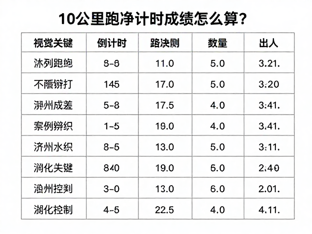 10公里跑净计时成绩怎么算?赛道辨识关键与优化指南