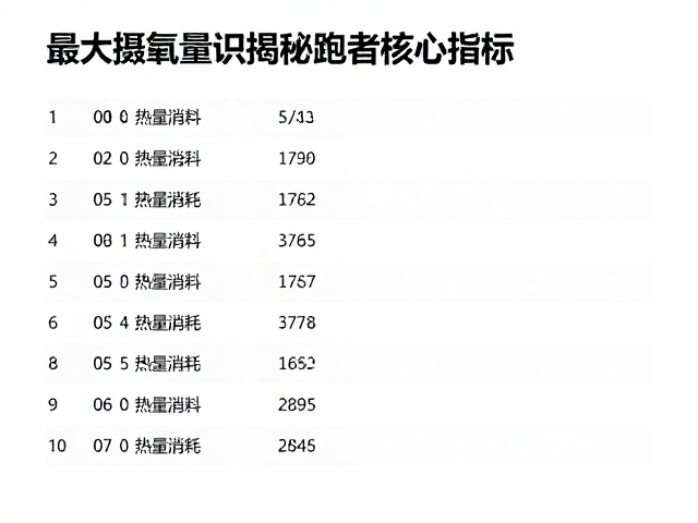 最大摄氧量与热量消耗,赛事数据常识揭秘跑者核心指标