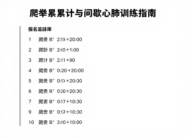 爬升累计训练的科学构建与执行逻辑