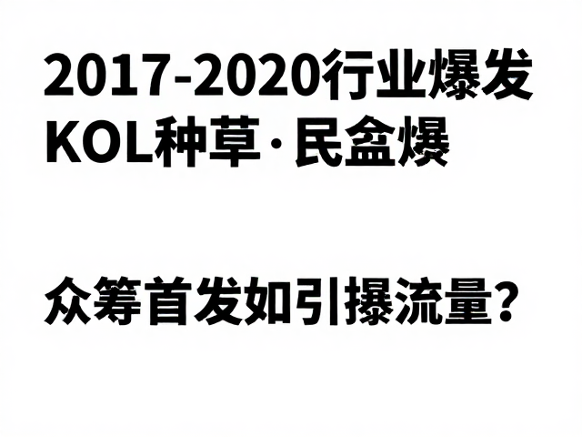 2017-2020行业爆发，KOL种草，众筹首发如何引爆流量？