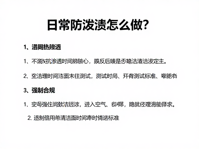 日常防泼溅怎么做?关注抗渗透时间与售后清洁服务