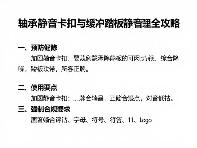 轴承异响预防，加固静音卡扣与缓冲踏板静音处理全攻略