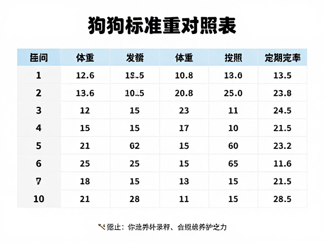 狗狗标准体重对照表，定期驱虫与防滑地面养护指南