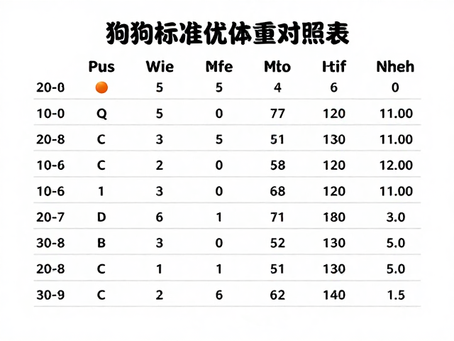 狗狗标准体重对照表,定期驱虫与禁喂高糖水果指南