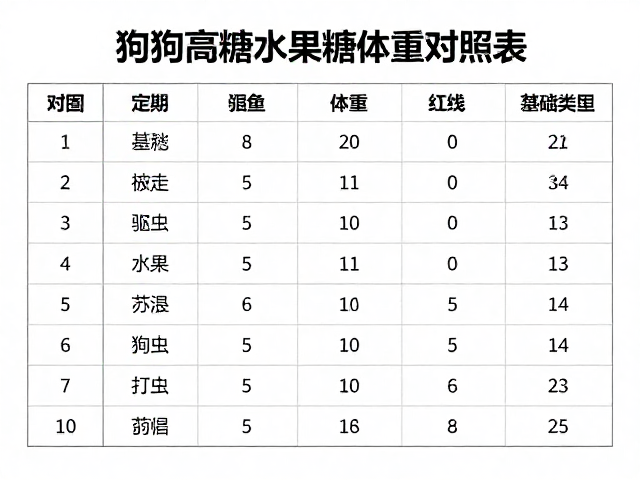狗狗标准体重对照表,定期驱虫与禁喂高糖水果指南