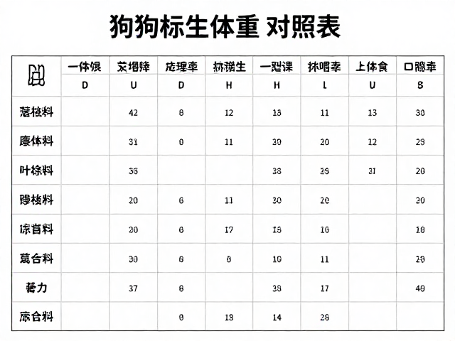 狗狗标准体重对照表,不可喂人零食,通风养护指南