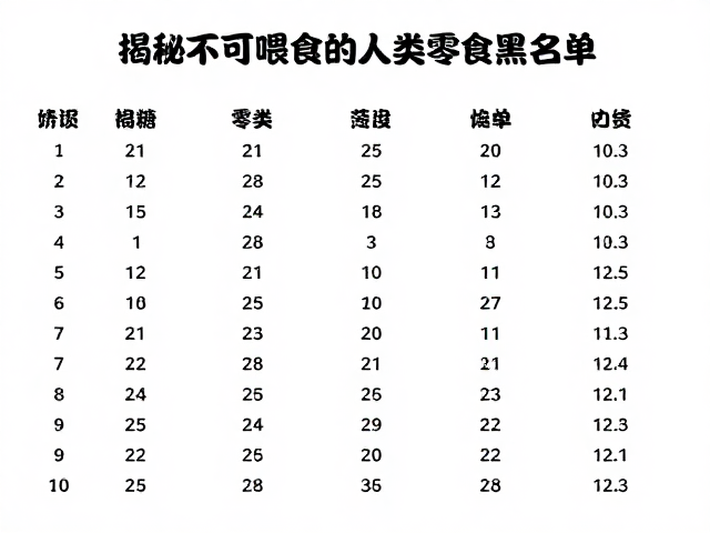 好奇宝宝标准体重对照表,揭秘不可喂食的人类零食黑名单