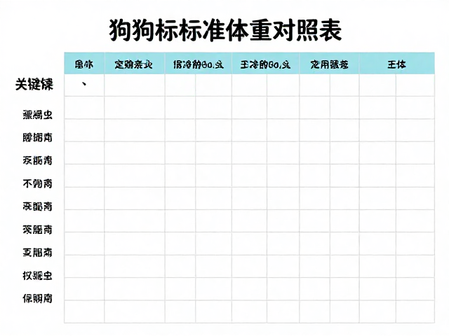 狗狗标准体重对照表,温顺亲人需定期驱虫,科学养宠指南