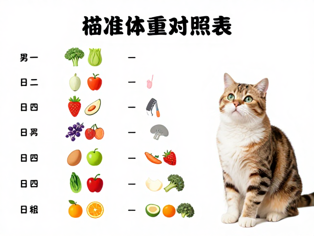 猫咪标准体重对照表,少量蔬果,每日梳毛,打造健康美喵