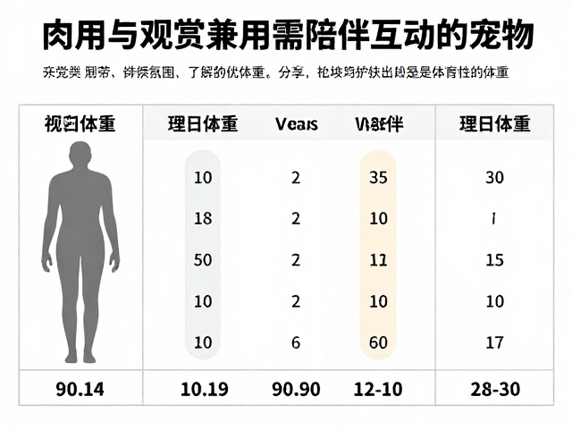 肉用与观赏兼用需陪伴互动的宠物,如何计算标准体重?