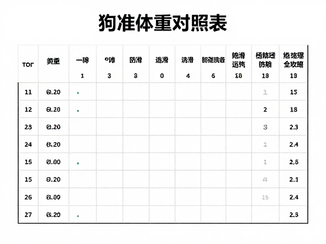 狗狗标准体重对照表,防滑地面选择,毛发梳理全攻略