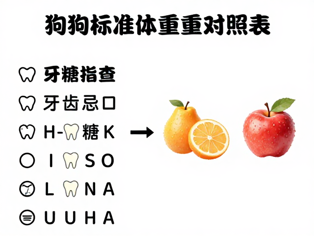 狗狗标准体重对照表，牙齿检查与忌口高糖水果指南