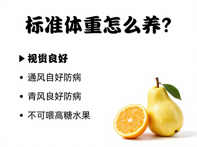 标准体重怎么养?通风良好防病,不可喂高糖水果