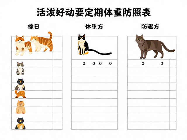 猫狗标准体重对照表,活泼好动需定期驱虫防肥胖