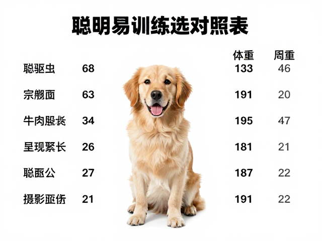 狗狗标准体重对照表,定期驱虫防生病,聪明易训练选这品种