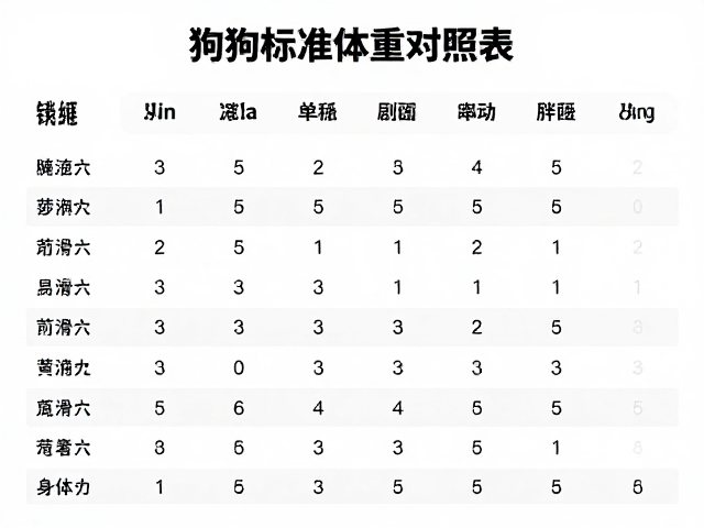 狗狗标准体重对照表,防滑地面护理与少洗澡的科学养宠指南