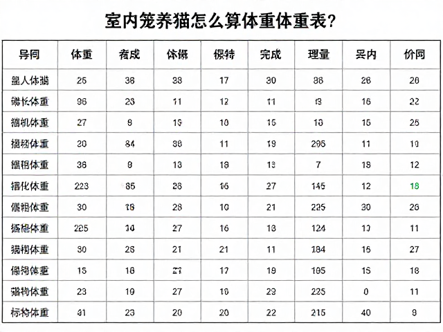 室内笼养猫怎么算标准体重?温顺亲人型猫咪体重对照表