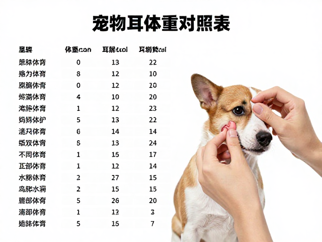 宠物标准体重对照表，不可喂零食及耳部清洁指南