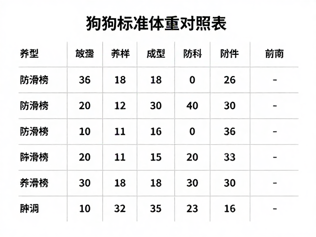 狗狗标准体重对照表,防滑地面养护与不可频繁洗澡的科学指南