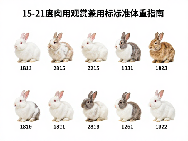 15-21度肉用观赏兼用兔标准体重指南，养兔必看