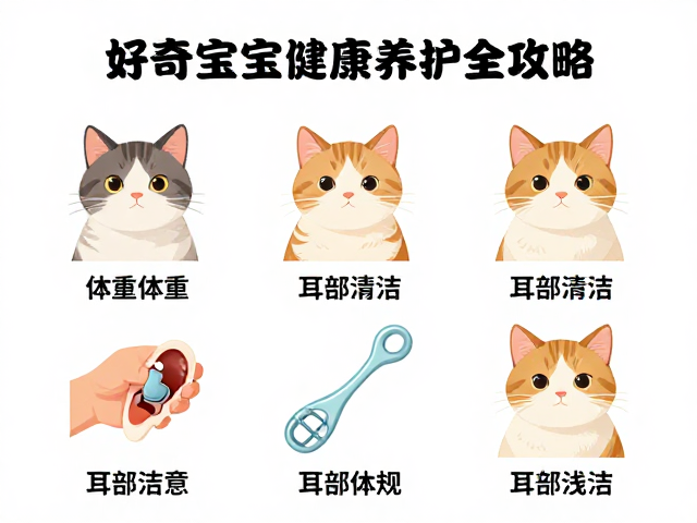 猫咪标准体重对照耳部清洁指南，好奇宝宝健康养护全攻略