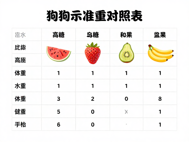 狗狗标准体重对照表，避开高糖水果，保持通风更健康