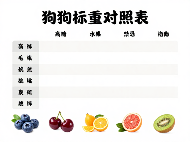 狗狗标准体重对照表，高糖水果禁忌与毛发梳理指南