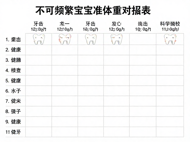 不可频繁洗澡!宝宝标准体重对照表,牙齿检查指南