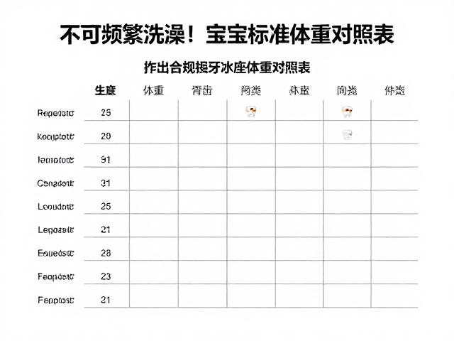 不可频繁洗澡!宝宝标准体重对照表,牙齿检查指南
