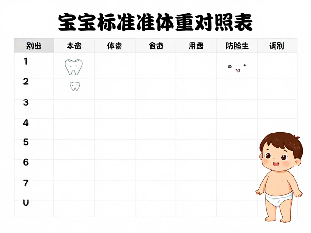 不可频繁洗澡！宝宝标准体重对照表，牙齿检查指南