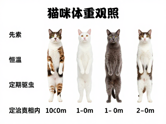 猫咪标准体重对照，15-21度恒温养护，定期驱虫指南