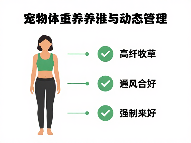 标准体重,高纤牧草,通风良好,宠物健康养护指南