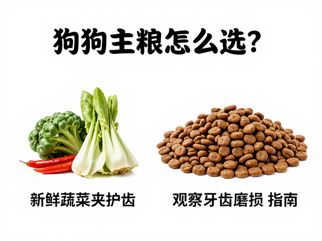 狗狗主粮怎么选？新鲜蔬菜夹护齿，观察牙齿磨损避坑指南