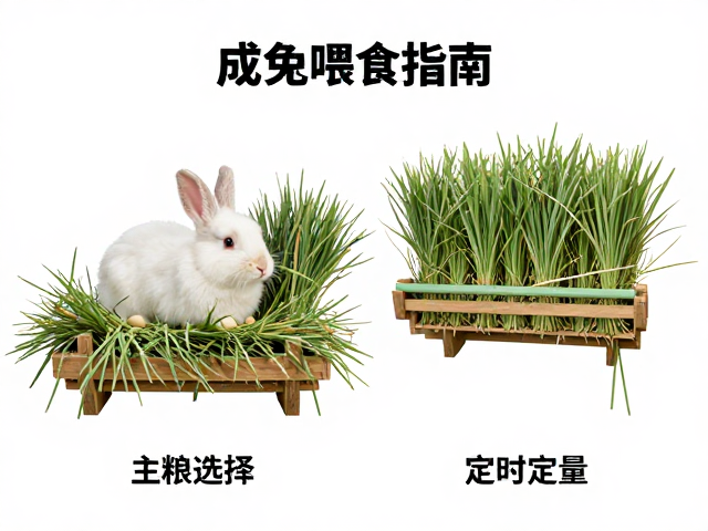 成兔喂食指南,主粮选择与定时定量,草架悬挂固定技巧
