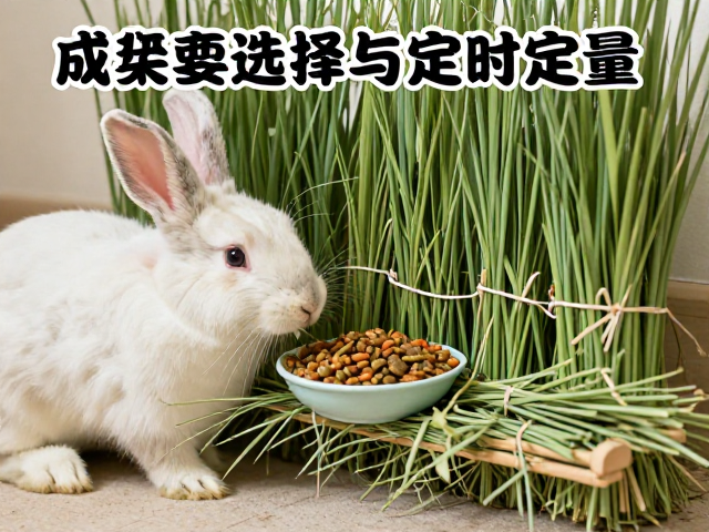 成兔喂食指南,主粮选择与定时定量,草架悬挂固定技巧