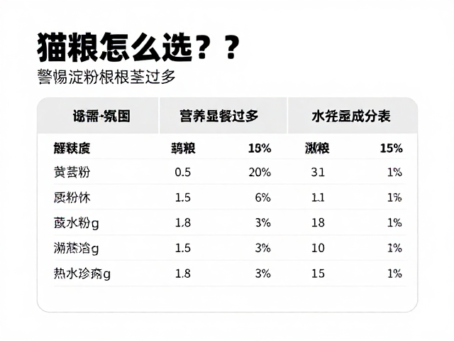 猫粮怎么选?警惕淀粉根茎过多,每日水量监测保健康