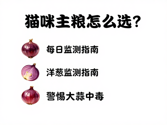 猫咪主粮怎么选？每日水量监测指南，警惕洋葱大蒜中毒