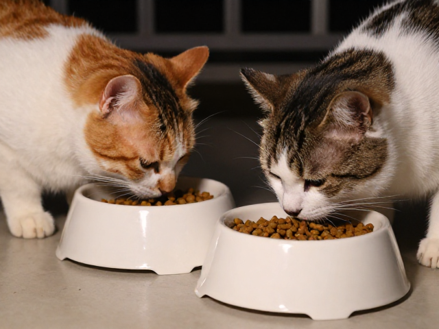 猫咪夜间活跃进食选什么主粮？搭配重型陶瓷食盆更卫生