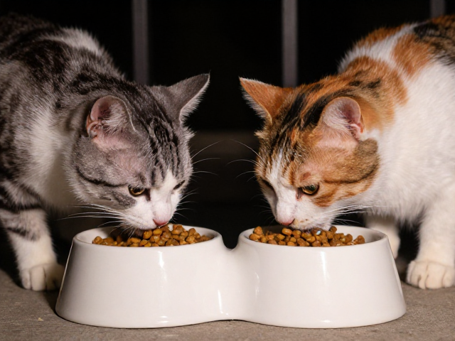 猫咪夜间活跃进食选什么主粮？搭配重型陶瓷食盆更卫生