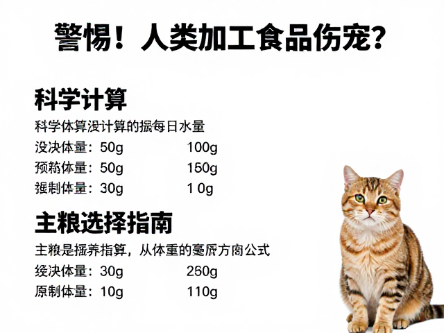 警惕！人类加工食品伤宠？科学计算每日水量，主粮选择指南