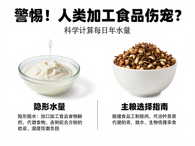 警惕！人类加工食品伤宠？科学计算每日水量，主粮选择指南