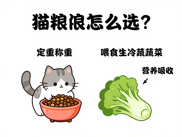 猫粮怎么选？体重定期称重，喂食生冷蔬菜的误区