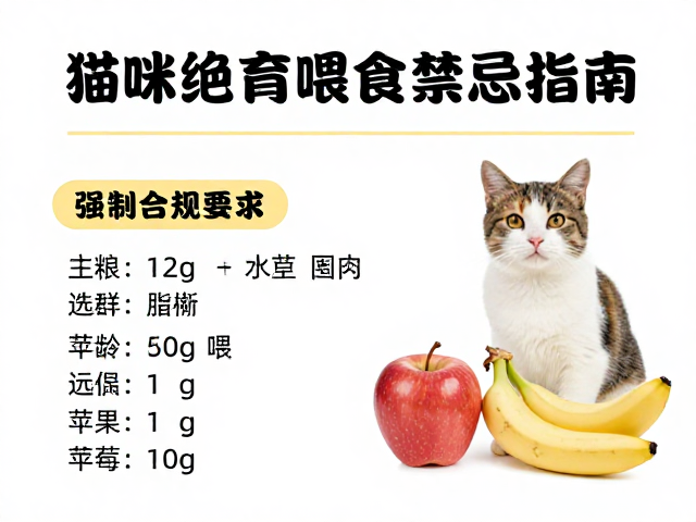 猫咪绝育后体重管理，主粮选择与苹果香蕉喂食禁忌指南