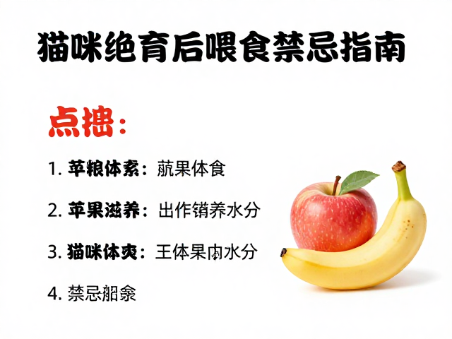 猫咪绝育后体重管理，主粮选择与苹果香蕉喂食禁忌指南