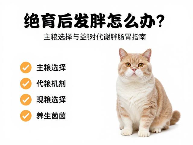 绝育后发胖怎么办？主粮选择与益生菌调理肠胃指南