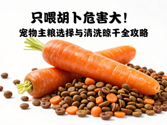 只喂胡萝卜危害大!宠物主粮选择与清洗晾干全攻略
